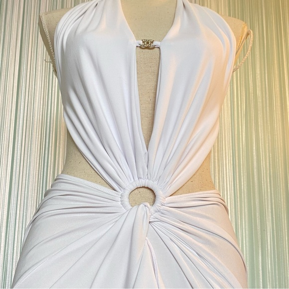 Rare Off-white Open back Ruffle Maxi Dress NWT - Picture 7 of 17